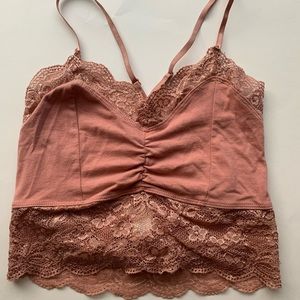 Blush Cropped Lace Tank